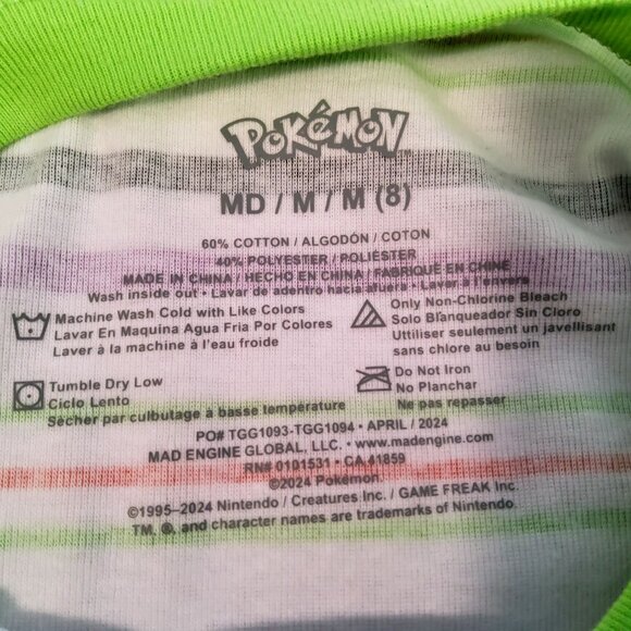 Pokémon Kids Halloween Striped T-Shirt M(8) Crew neck design Cotton/Polyester - Picture 4 of 6